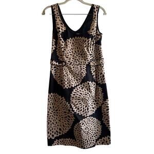 BODEN Black Tan Sleeveless Knee Length Lined 100% Cotton 6